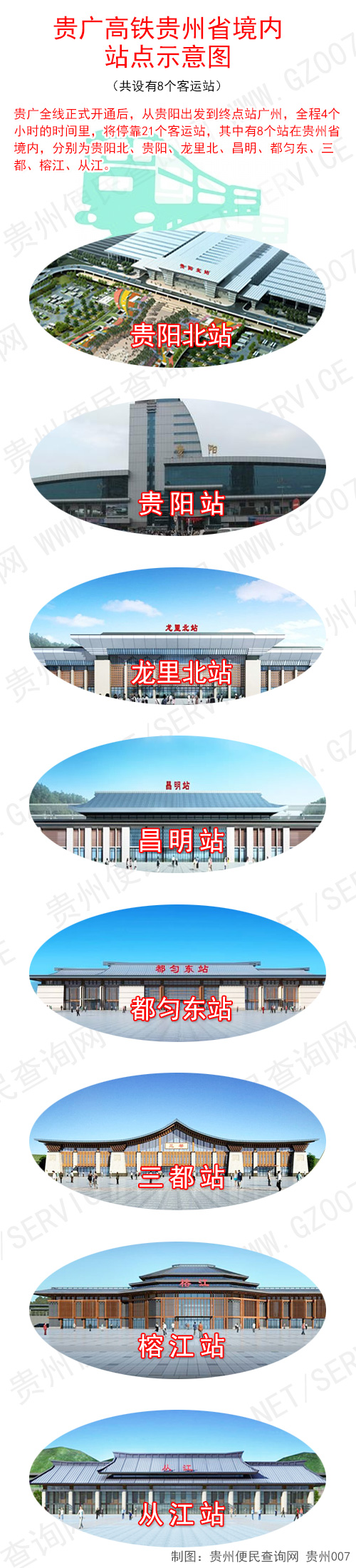 貴廣高鐵貴州省境內(nèi)客運站點示意圖